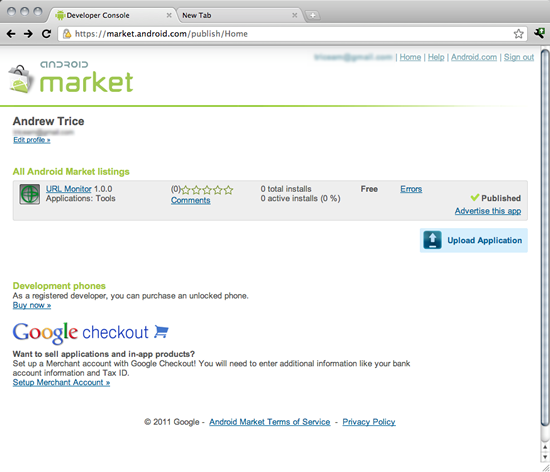 The Android Market makes it extremely easy to publish your application ...