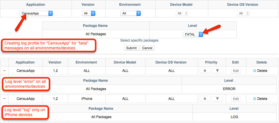 Configuring Log Profiles on the MobileFirst Server